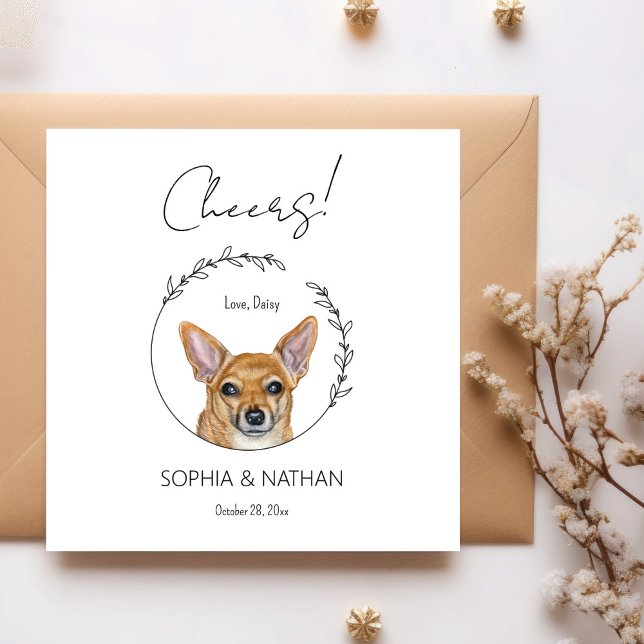 Simple Chihuahua Dog Wedding Cocktail Napkins Serviette (Von Creator hochgeladen)