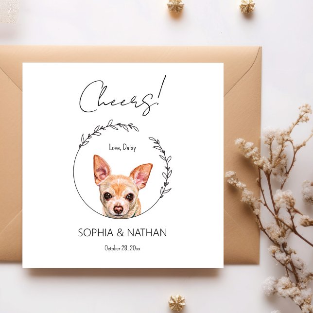 Simple Chihuahua Dog Wedding Cocktail Napkins Serviette (Von Creator hochgeladen)