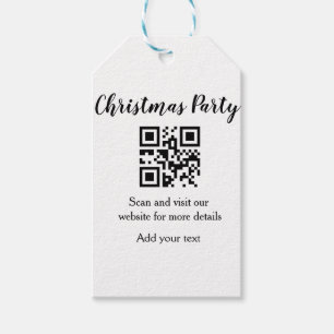 Simple christmas party website barcode QR add name Geschenkanhänger