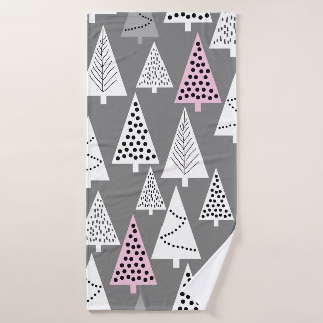 Simple Christmas pattern. Abstract gray and white  Badehandtuch (Badehandtuch)