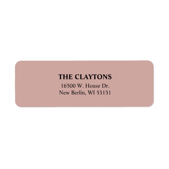 Simple Cinnamon Rose Rücksendeadressen-Aufkleber (Vorne)