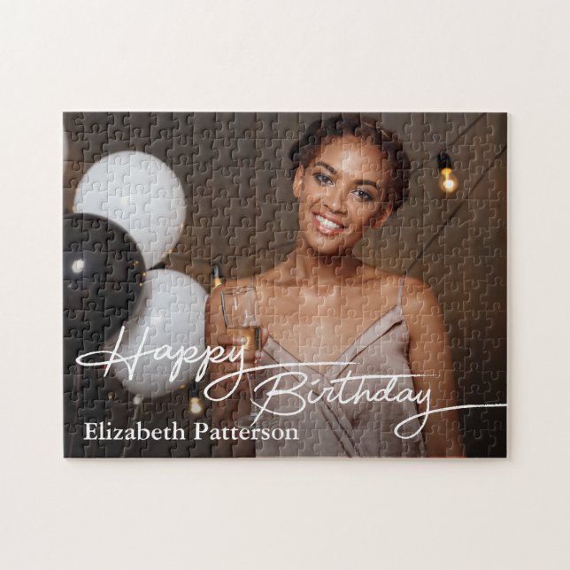 Simple Classic Happy Birthday Foto (Horizontal)