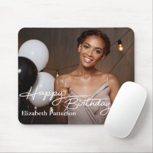 Simple Classic Happy Birthday Foto Mousepad