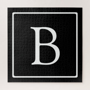 Simple Classic Monogram   Black w/ White Text