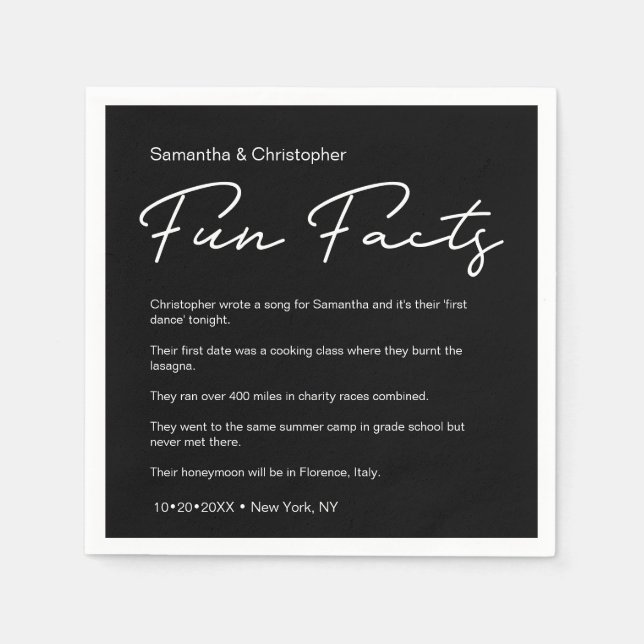 SImple Classic Schwarz-weißer Hochzeitspass Serviette (Vorderseite)