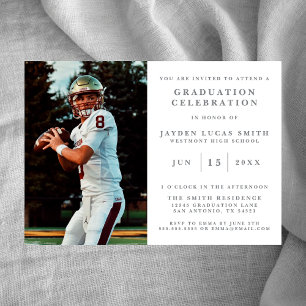 SIMPLE CLASSIQUE FORMAL PHOTO DIPLÔMÉE INVITATION