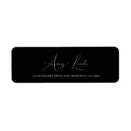 Simple Classy Black & White Script Wedding Address