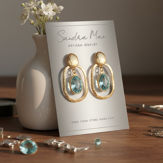 Simple Classy Minimalist Jewelry Display Card Visitenkarte (Von Creator hochgeladen)