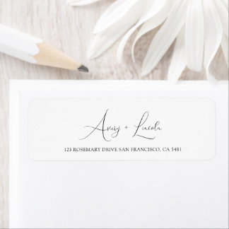 Simple Classy White & Black Script Wedding Address