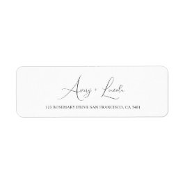 Simple Classy White & Black Script Wedding Address