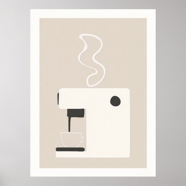 Simple Coffee Machine - Modern Kitchen Art Poster  (Devant)