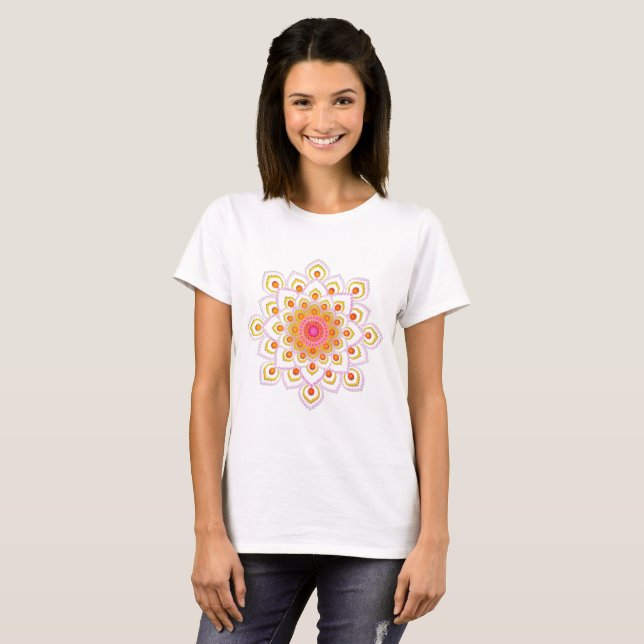 Simple Colorful Dot Mandala 8 T-Shirt (Vorne ganz)