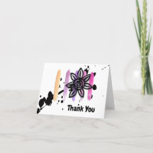Simple Colorful Floral Thank You Card