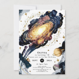 Simple Comet Space Birthday Einladung