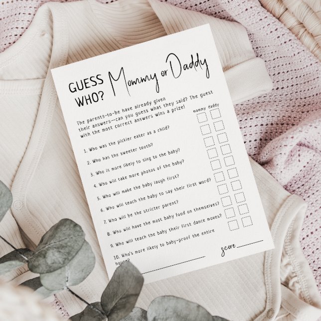 Simple Conception Moderne Qui Carte Maman Ou Papa (Créateur téléchargé)