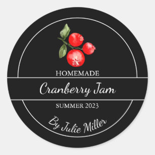 Simple confiture de canneberge maison Étiquette no