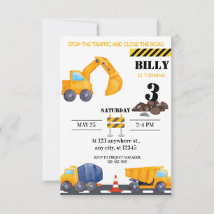 Simple construction moderne Invitation d'anniversa