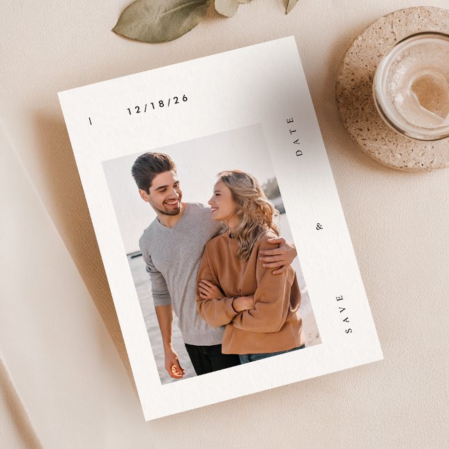 Simple Contemporary Wedding Foto Save the Date Einladung (Von Creator hochgeladen)