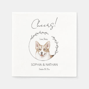Simple Corgi Dog Wedding Cocktail Napkins Serviette