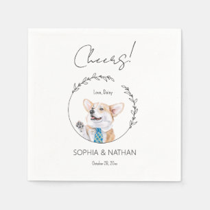 Simple Corgi Dog Wedding Cocktail Napkins Serviette