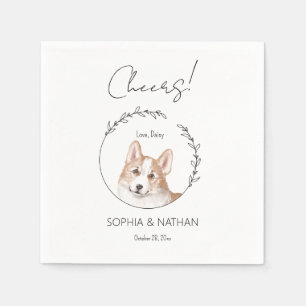 Simple Corgi Dog Wedding Cocktail Napkins Serviette