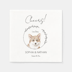 Simple Corgi Dog Wedding Cocktail Napkins Serviette