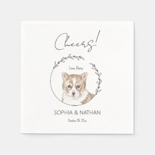 Simple Corgi Dog Wedding Cocktail Napkins Serviette