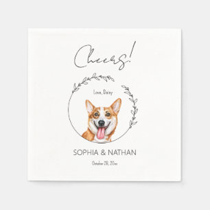Simple Corgi Dog Wedding Cocktail Napkins Serviette