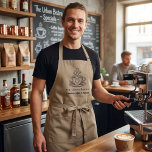 Simple Custom Bar Apron for Company - Promotional  Schürze<br><div class="desc">Simple Custom Bar Apron for Company - Promotional Corporate Staff Uniform - Coffee Cup and Heart Design - Personalized Bakery Apron Give your local bar or company a professional yet warm look with this simple custom apron. This corporate design features a clean layout with a minimalist coffee cup and heart...</div>