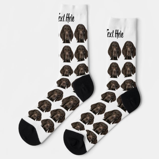 Simple Custom Dog Pet Photo Personalized Text Sock Socken (Linkes Detail)