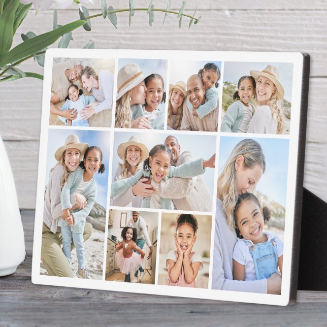 Simple Custom Family Photo Collage Fotoplatte (Simple Custom Family Photo Collage plaque)