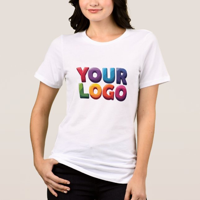 Simple Custom Logo and Text Business Tri-Blend Shirt (Vorderseite)