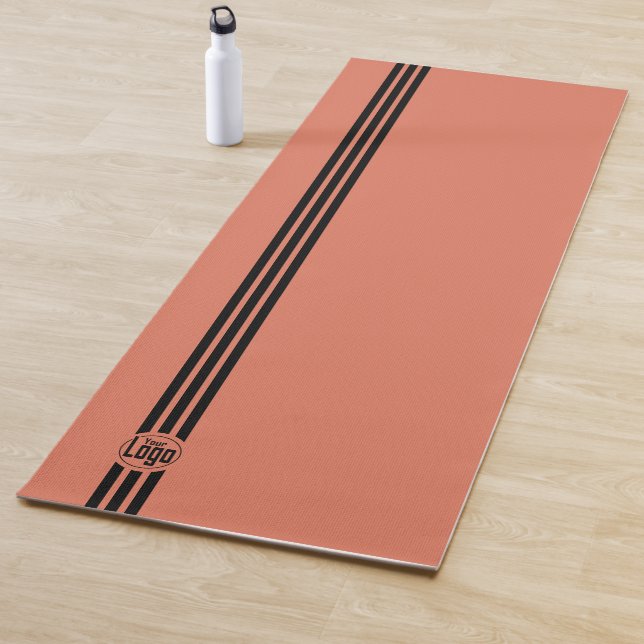 Simple Custom Logo Three Stripes  Black Orange  Yogamatte (Beispiel)