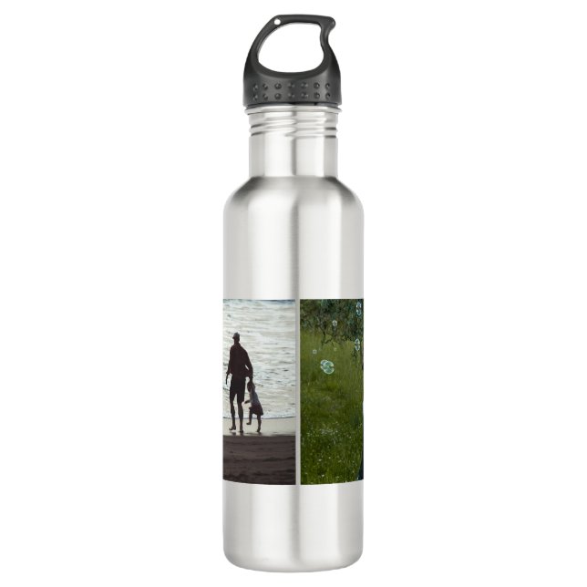 Simple Custom Two Photo Edelstahlflasche (Vorderseite)