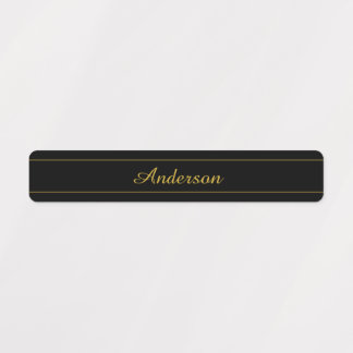Simple Customizable Gold & Black Text Design Etiketten