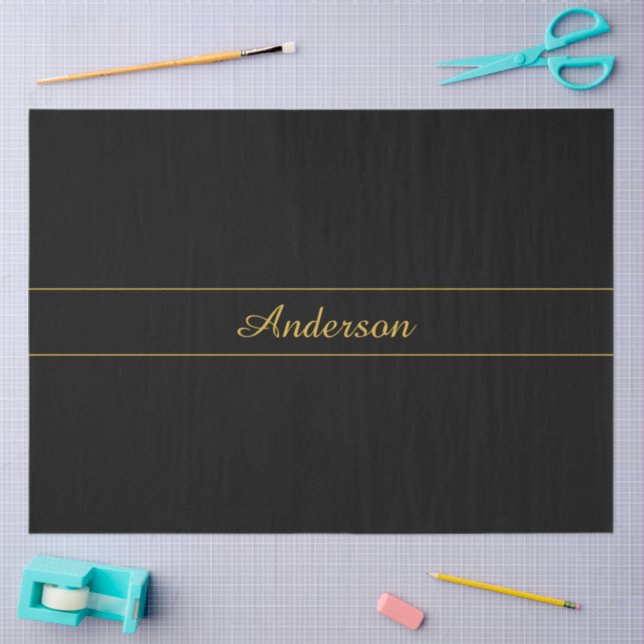 Simple Customizable Gold & Black Text Design  Seidenpapier (Basteln)