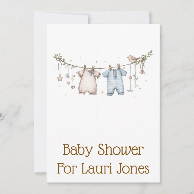 Simple cute affordable baby shower invites einladung (Vorderseite)