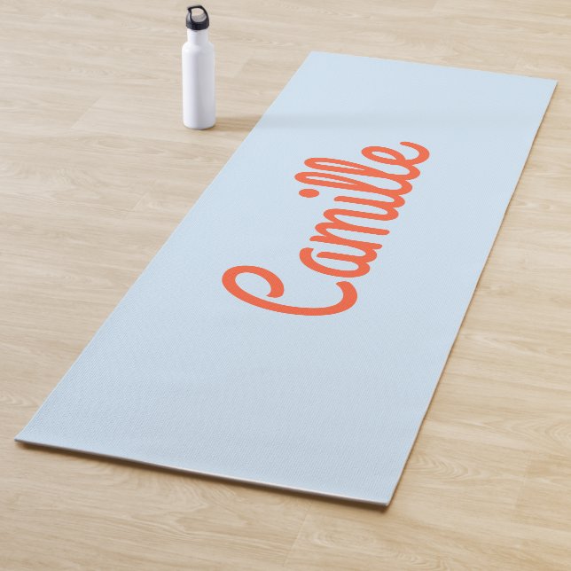 Simple Cute Blue and Orange Personalized Script Yogamatte (Beispiel)