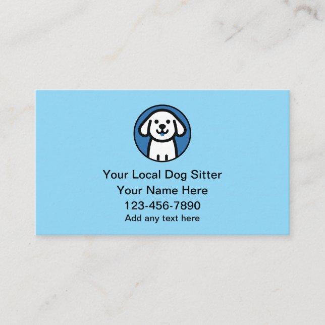 Simple Cute Dog Sitter And Walking  Visitenkarte (Vorderseite)