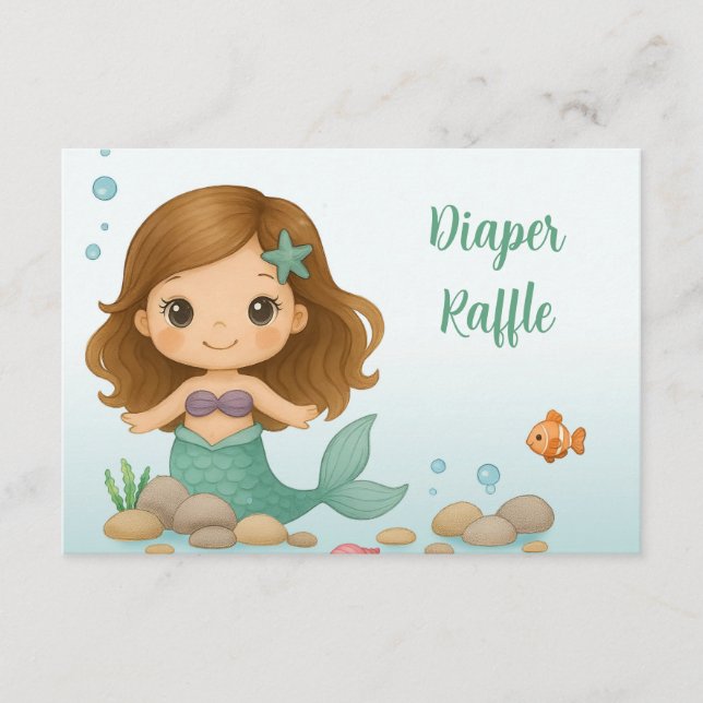 Simple cute little mermaid  enclosure card begleitkarte (Vorderseite)