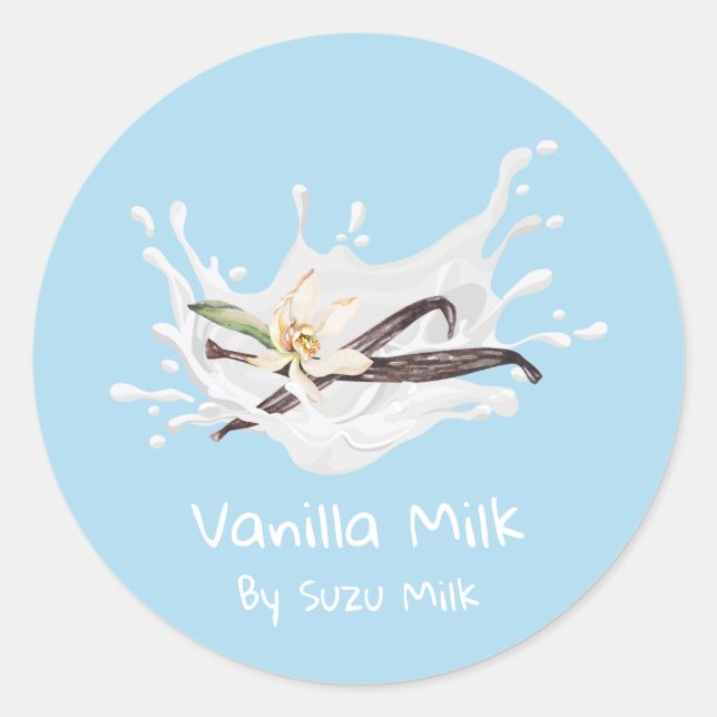 Simple Cute Vanilla Milk Label Runder Aufkleber (Vorderseite)