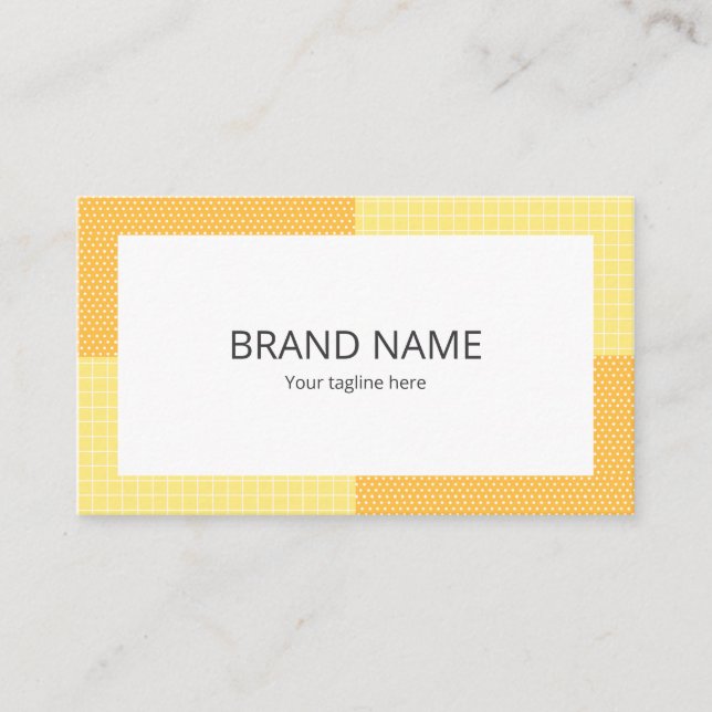 Simple Cute Yellow Orange Dot Check Pattern Backgr Visitenkarte (Vorderseite)