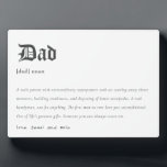 Simple Dad Dictionary Definition Personalized Gift Fotoplatte<br><div class="desc">For any further customisation or any other matching items,  please feel free to contact me at yellowfebstudio@gmail.com</div>