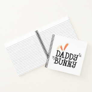 Simple Daddy Bunny Ostertypografie   Notebook Notizbuch