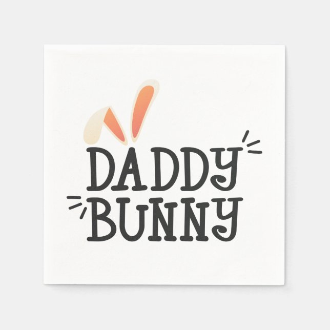 Simple Daddy Bunny Ostertypograph | Serviette (Vorderseite)