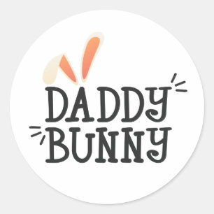 Simple Daddy Bunny Ostertypograph SIEGEL Runder Aufkleber