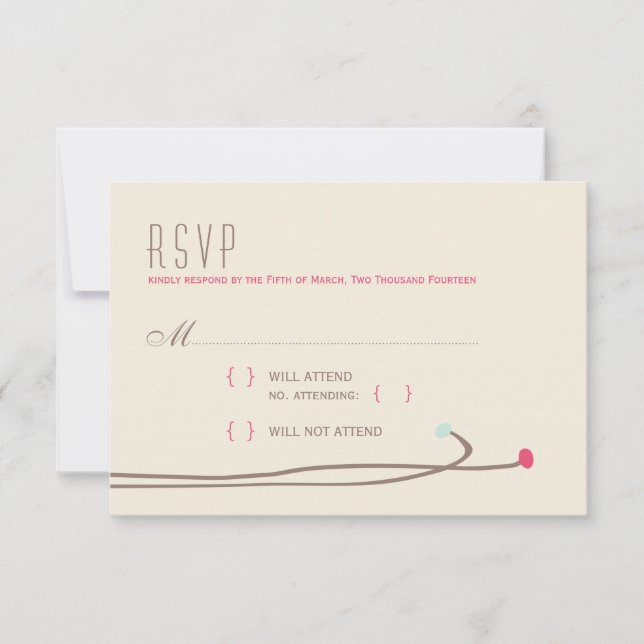 Simple Dahlia - Rustic Modern Wedding RSVP Karte (Vorderseite)