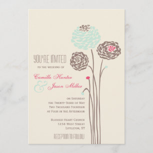 Simple Dahlia - Rustikale Moderne Hochzeit Einladung