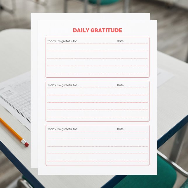Simple Daily Gratitude Journal Worksheet (Von Creator hochgeladen)