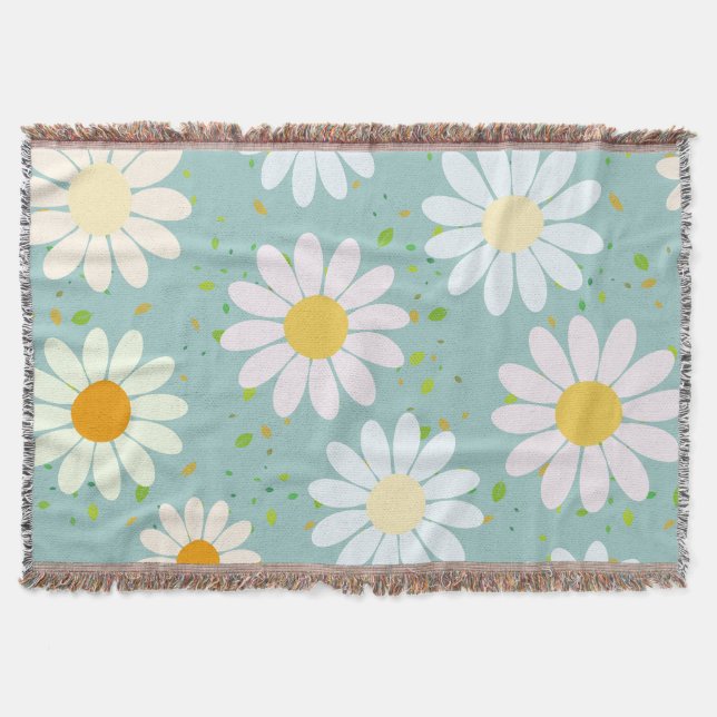 Simple Daisy Blume Floral Pattern trendy Girly Decke (Vorderseite)